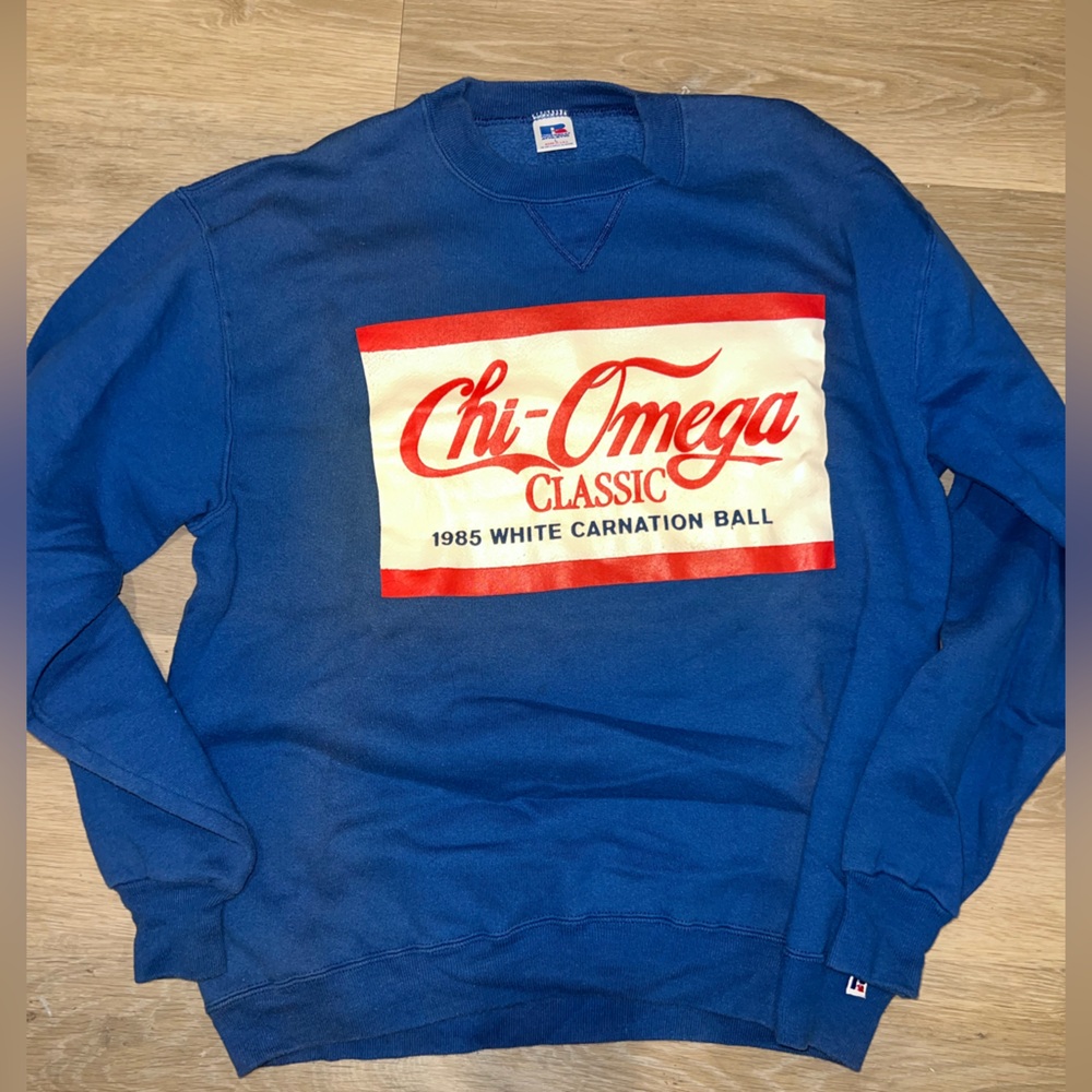 Vintage Blue Chi Omega Classic Sweatshirt (1985)